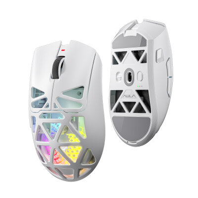 Aula SC620 PAW3311 12000 DPI 1000Hz Tri-Mode Kablolu Kablosuz Gaming Oyuncu Mouse Desenli Beyaz