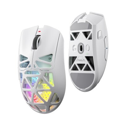 Aula SC620 PAW3311 Sensör 12000 DPI 1000Hz Kablosuz ve Kablolu Gaming Oyuncu Mouse 2.4GHz Beyaz