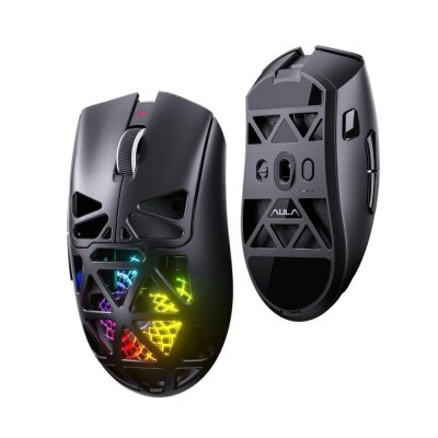 Aula SC620 PAW3311 Sensör 12000 DPI 1000Hz Kablosuz ve Kablolu Gaming Oyuncu Mouse 2.4GHz Siyah