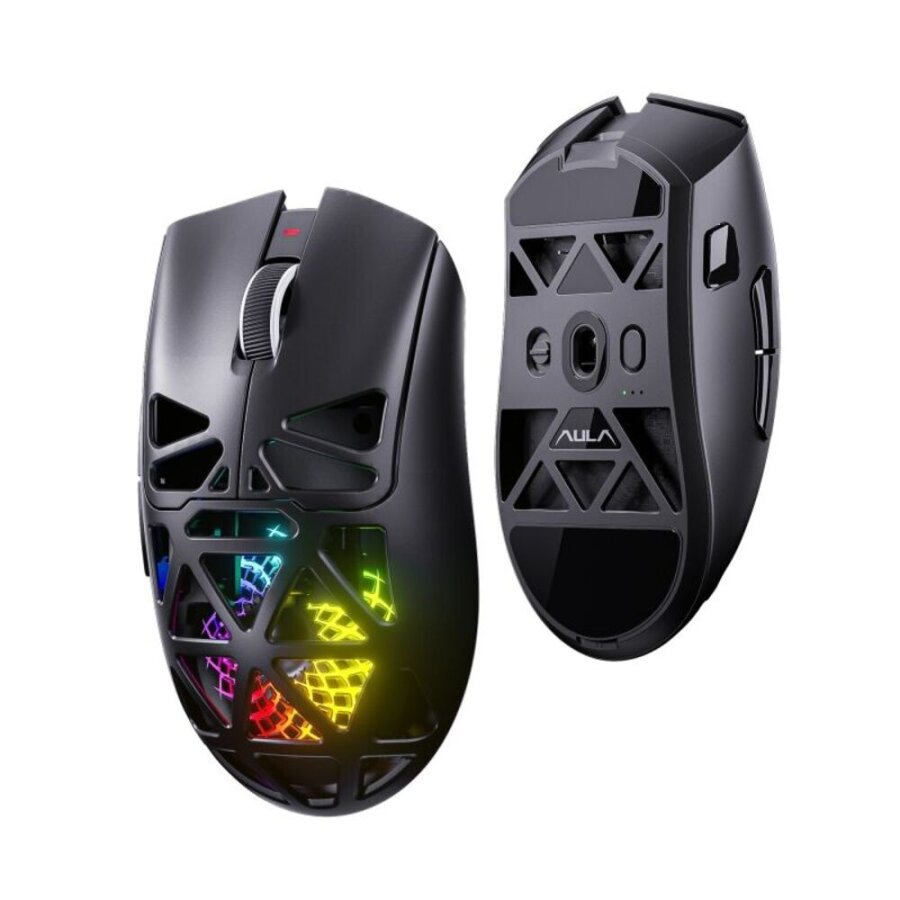 Aula SC620 PAW3311 Sensör 12000 DPI 1000Hz Kablosuz ve Kablolu Gaming Oyuncu Mouse 2.4GHz Siyah - 1