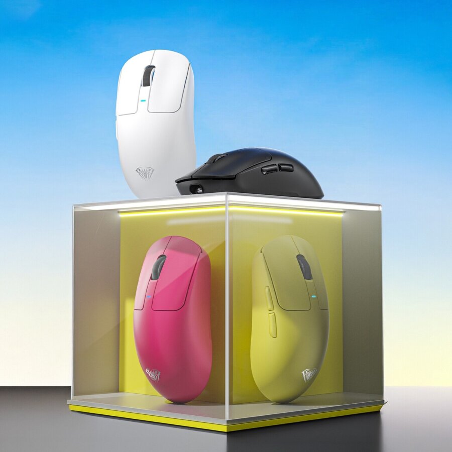 Aula SC680 26000 DPI 7 Tuşlu Kablosuz Optik Gaming Oyuncu Mouse Sarı - 7