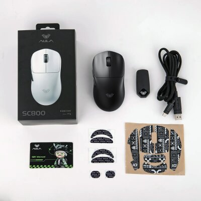 Aula SC800 LightWeight PAW3395 Sensör 26000 DPI 8000Hz Kablolu ve Kablosuz Gaming Oyuncu Mouse Siyah - 10