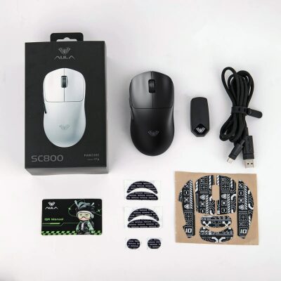Aula SC800 LightWeight PAW3395 Sensör 26000 DPI 8000Hz Kablolu ve Kablosuz Gaming Oyuncu Mouse Siyah - 10
