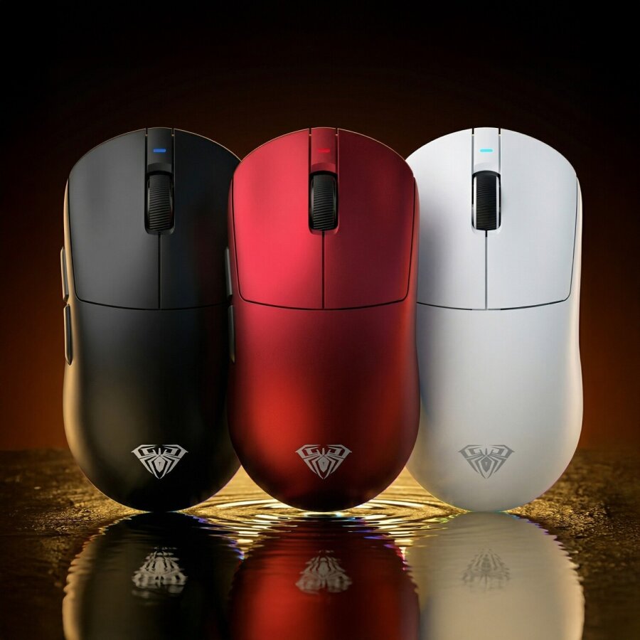 Aula V9 Pro 26000 DPI PAW3395 8000Hz Tri-Mode Kablosuz RGB Omron Switch Lightweight E-Spor Gaming Oyuncu Mouse Siyah - 6