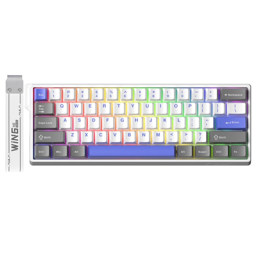 Aula Win60 He Max Manyetik Klavye Rapid Trigger Wing Chun Switch 8000Hz RGB TKL Hot Swap Oyuncu Klavyesi Mavi - 1