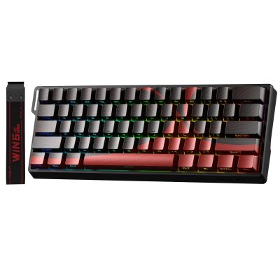 Aula Win60 He Max Manyetik Klavye Rapid Trigger Wing Chun Switch 8000Hz RGB TKL Hot Swap Oyuncu Klavyesi Kırmızı 