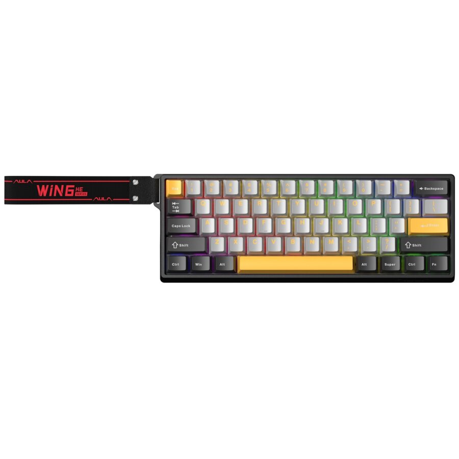 Aula Win60 He Max Manyetik Klavye Rapid Trigger Wing Chun Switch 8000Hz RGB TKL Hot Swap Oyuncu Klavyesi Sarı - 2