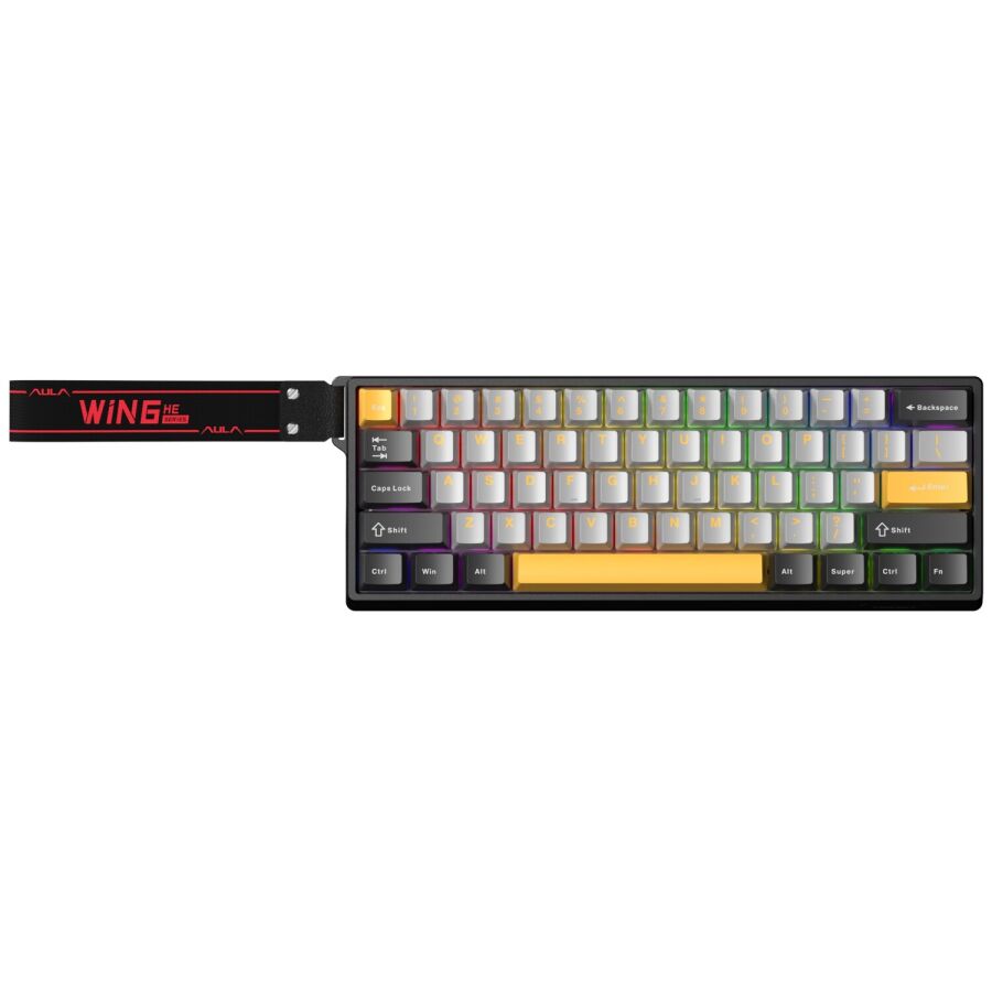 Aula Win60 He Max Manyetik Klavye Rapid Trigger Wing Chun Switch 8000Hz RGB TKL Hot Swap Oyuncu Klavyesi Sarı - 2