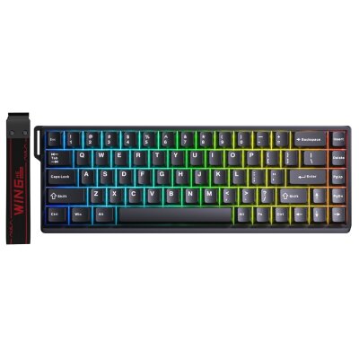 Aula Win68 HE Manyetik Klavye Rapid Trigger GrayWood Switch 8000Hz RGB TKL Hot Swap Oyuncu Klavyesi Siyah