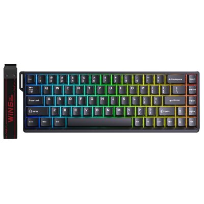 Aula Win68 HE Manyetik Klavye Rapid Trigger GrayWood Swtich 8000Hz RGB TKL Hot Swap Oyuncu Klavyesi Siyah