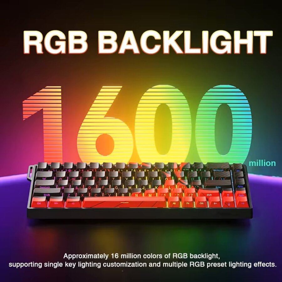 Aula Win68 He Max Manyetik Klavye Rapid Trigger Wing Chun Switch 8000Hz RGB TKL Hot Swap Oyuncu Klavyesi Kırmızı - 5