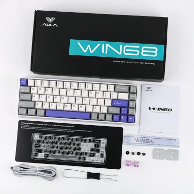 Aula Win68 He Max Manyetik Klavye Rapid Trigger Wing Chun Switch 8000Hz RGB TKL Hot Swap Oyuncu Klavyesi Mavi - 8