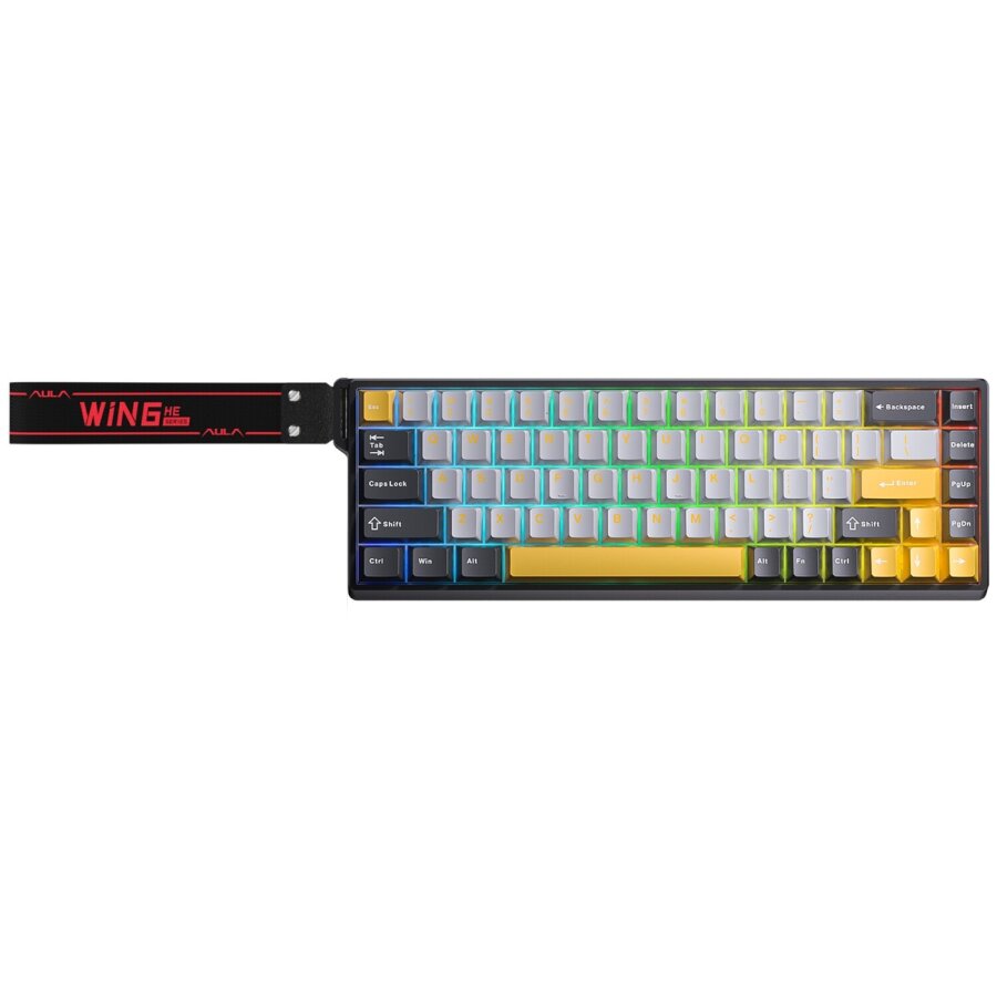 Aula Win68 He Max Manyetik Klavye Rapid Trigger Wing Chun Switch 8000Hz RGB TKL Hot Swap Oyuncu Klavyesi Sarı - 3