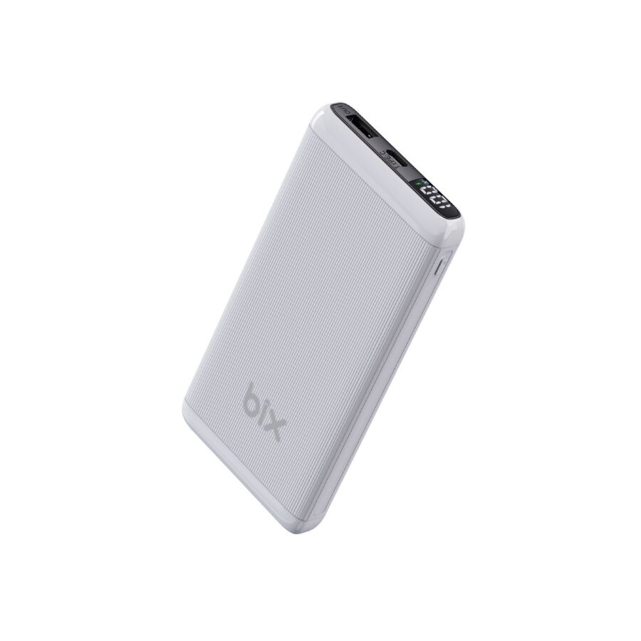 Bix 10000mAh 20W PD Type-C ve USB-A SCP 22.5W QC 3.0 18W Çift Çıkışlı LED Ekranlı Powerbank Beyaz - 1