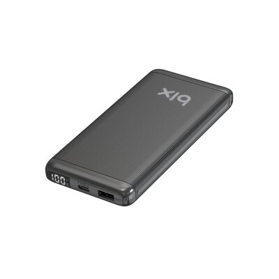 Bix 10000mAh 20W PD Type-C ve USB-A SCP 22.5W QC 3.0 18W Çift Çıkışlı Led Ekranlı PowerBank Siyah - 2