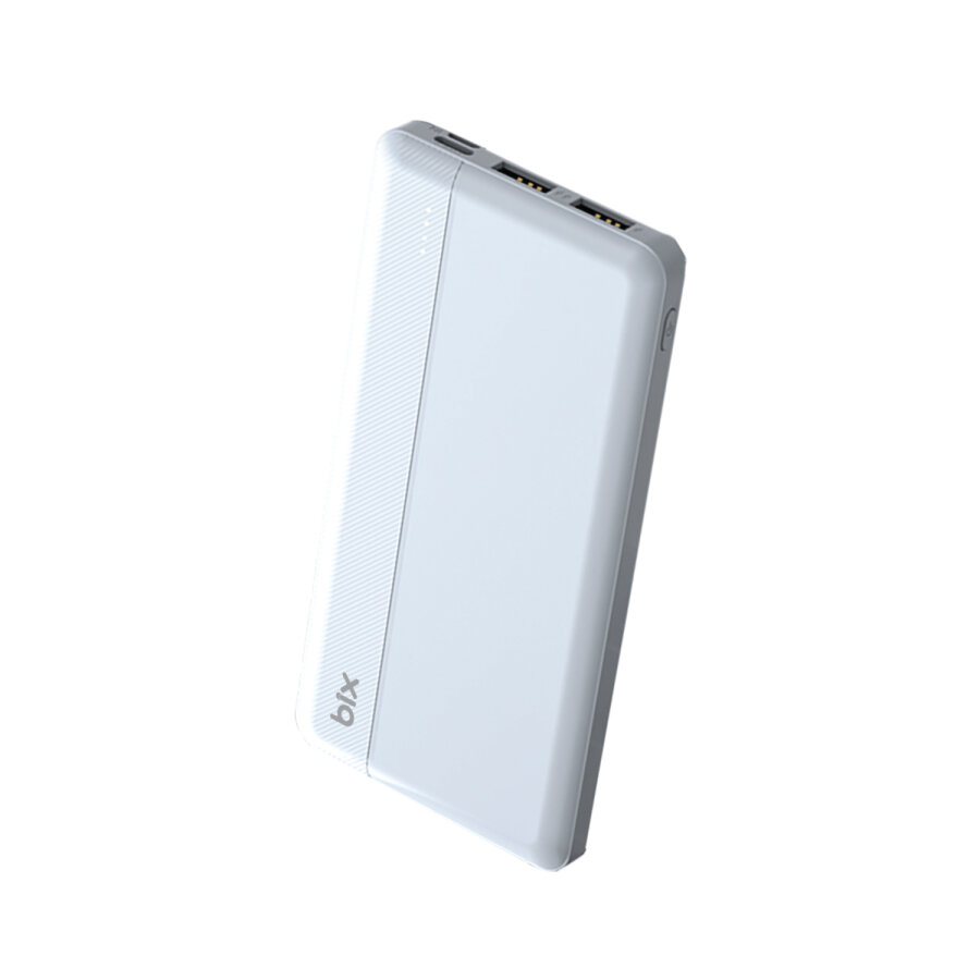 Bix 10000mAh Çift USB Çıkışlı ve LED Bildirimli Portatif Powerbank Beyaz - 1