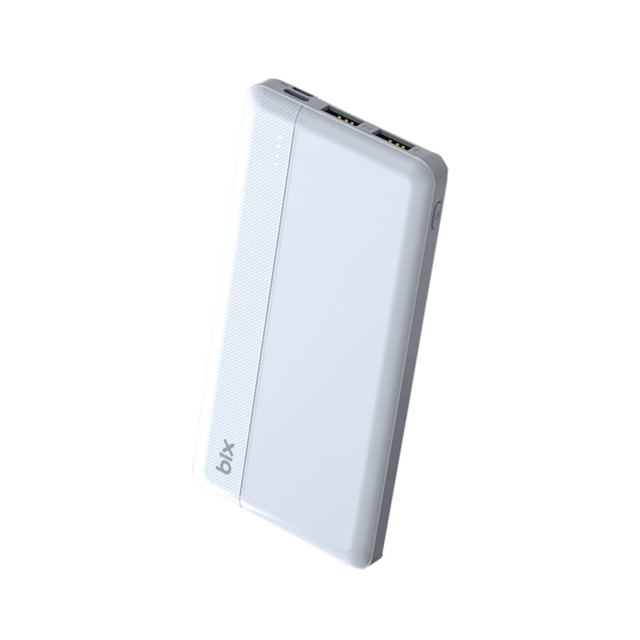 Bix 10000mAh Çift USB Çıkışlı ve LED Bildirimli Portatif Powerbank Beyaz - 1