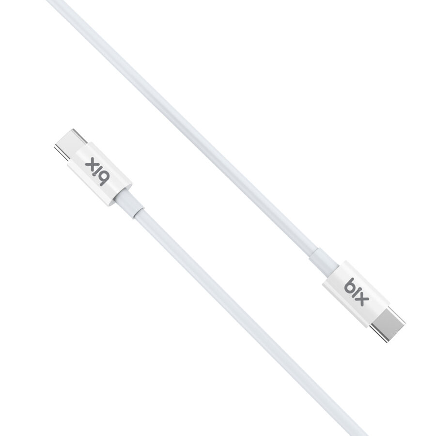 Bix 100W 5Gbps E-Mark Çipli Type-C to Type-C PD Şarj ve Data Kablosu 2 Metre Beyaz - 2