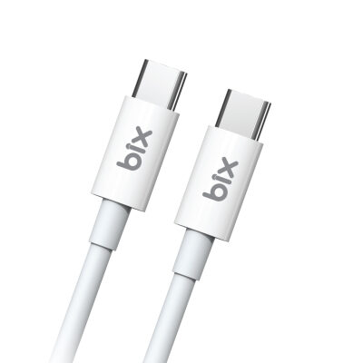 Bix 100W 5Gbps E-Mark Çipli Type-C to Type-C PD Şarj ve Data Kablosu 2 Metre Beyaz