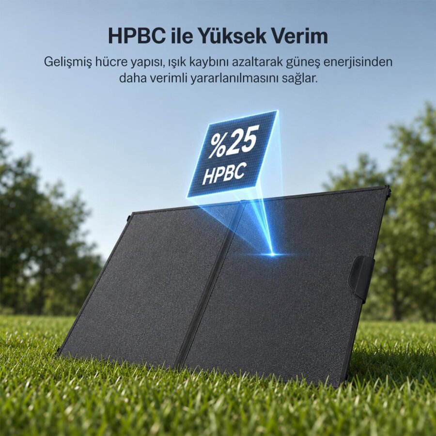 Bix 100W Katlanabilir Taşınabilir Güneş Paneli USB-A Type-C DC Çıkışlı Power Station Uyumlu Konnektör Kit Dahil Outdoor Kamp Karavan Solar Şarj Paneli - 3