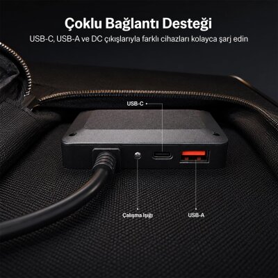 Bix 100W Katlanabilir Taşınabilir Güneş Paneli USB-A Type-C DC Çıkışlı Power Station Uyumlu Konnektör Kit Dahil Outdoor Kamp Karavan Solar Şarj Paneli - 6