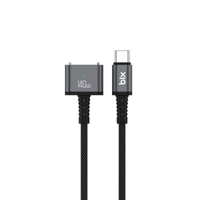 Bix 140W Type-C to Magsafe 3 Macbook Pro ve Macbook Air 13″ 14″ 16″ M1 M2 Uyumlu Manyetik Örgülü Şarj Kablosu 2 Metre - 3