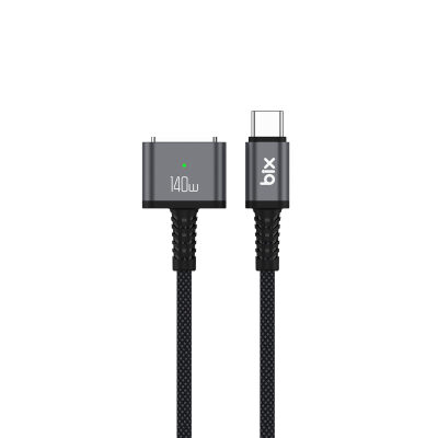 Bix 140W Type-C to Magsafe 3 Macbook Pro ve Macbook Air 13″ 14″ 16″ M1 M2 Uyumlu Manyetik Örgülü Şarj Kablosu 2 Metre - 3