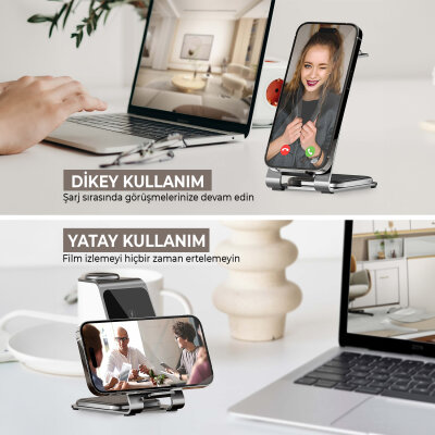 Bix 15W 3’ü 1 Arada iPhone Apple Watch AirPods Uyumlu Ultra İnce Manyetik Kablosuz Şarj İstasyonu - 9