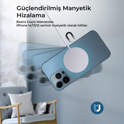 Bix 15W Manyetik Kablosuz Şarj Cihazı ve 20W GaN Type-C PD Şarj Adaptörü Beyaz - 9
