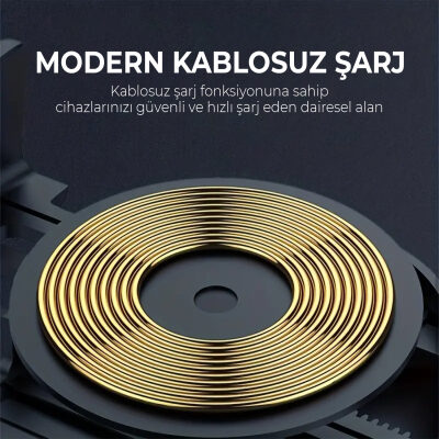 Bix 15W Manyetik Kablosuz Şarj Destekli 360° Ayarlanabilir Araç içi Telefon Tutucu - 8