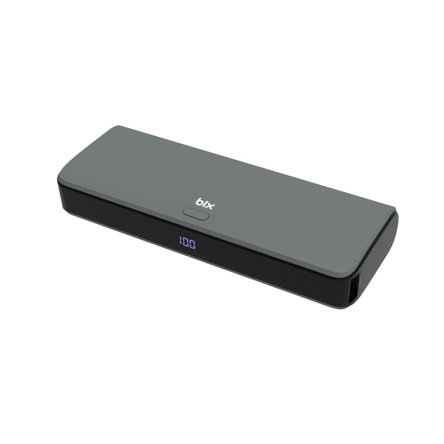 Bix 20000mAh SCP 22.5W USB-A ve Type-C PD 20W Çift Çıkışlı Dijital Ekranlı Portatif Powerbank Gri - 3