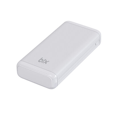 Bix 20000mAh USB-A 22.5W ve Type-C PD 20W Çift Çıkışlı LED Ekranlı Powerbank Beyaz - 4