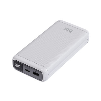 Bix 20000mAh USB-A 22.5W ve Type-C PD 20W Çift Çıkışlı LED Ekranlı Powerbank Beyaz - 2