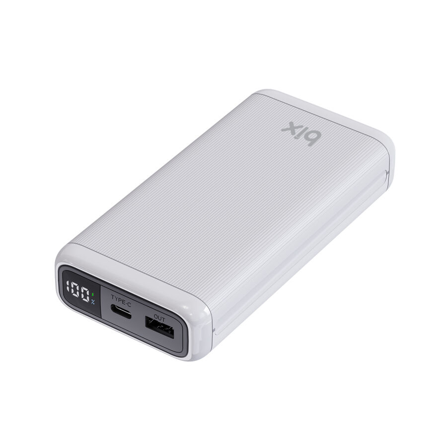 Bix 20000mAh USB-A 22.5W ve Type-C PD 20W Çift Çıkışlı LED Ekranlı Powerbank Beyaz - 2
