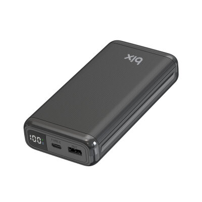Bix 20000mAh USB-A 22.5W ve Type-C PD 20W Çift Çıkışlı LED Ekranlı Powerbank Siyah - 3
