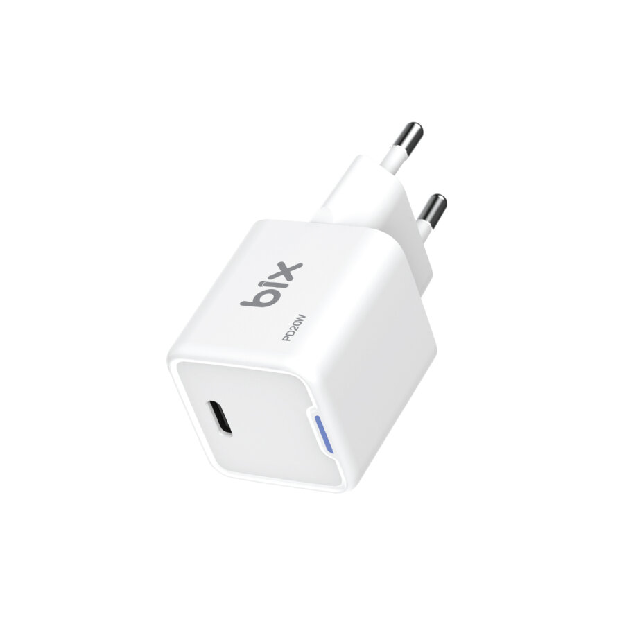 Bix 20W GaN USB-C Hızlı Şarj Adaptörü iPhone, Android ve iPad Uyumlu Type-C PD Şarj Aleti Beyaz - 3