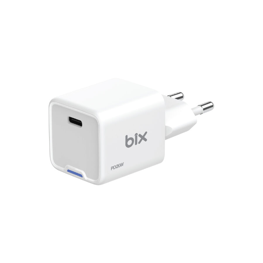 Bix 20W GaN USB-C Hızlı Şarj Adaptörü iPhone, Android ve iPad Uyumlu Type-C PD Şarj Aleti Beyaz - 2