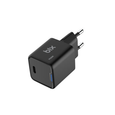 Bix 20W GaN USB-C Hızlı Şarj Adaptörü iPhone, Android ve iPad Uyumlu Type-C PD Şarj Aleti Siyah - 3