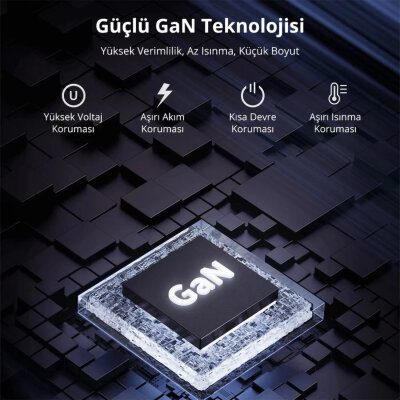 Bix 20W GaN USB-C Hızlı Şarj Adaptörü iPhone, Android ve iPad Uyumlu Type-C PD Şarj Aleti Siyah - 8