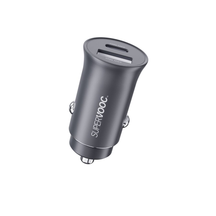 Bix 33W SuperVooc 2.0 Type-C PD ve USB-A Çift Portlu Araç içi Hızlı Şarj Cihazı - 1