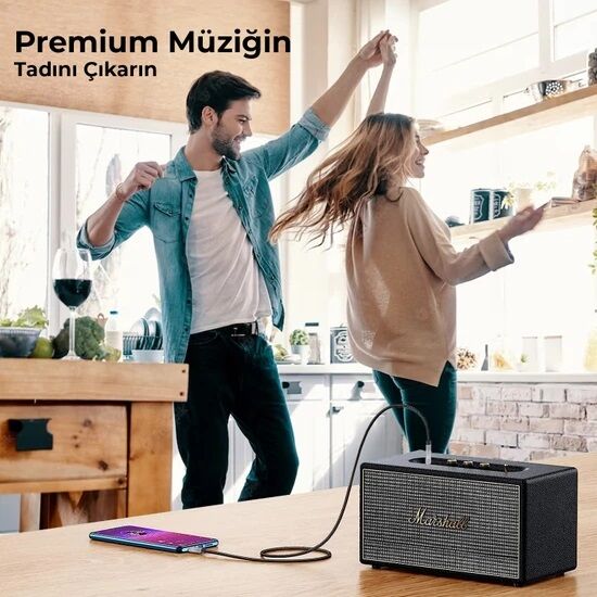 Bix 3.5mm Erkek To Erkek Örgülü Stereo Aux Ses Kablosu 2 Metre - 3