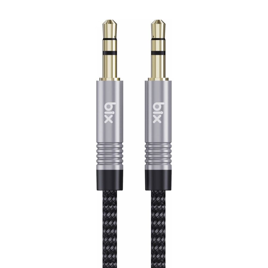 Bix 3.5mm Erkek To Erkek Örgülü Stereo Aux Ses Kablosu 3 Metre - 1