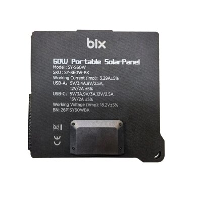 Bix 60W Katlanabilir Taşınabilir Güneş Paneli IP67 Suya Dayanıklı USB-A USB-C ve DC Çıkışlı Power Station Uyumlu Kamp Karavan Outdoor Solar Şarj Paneli - 5