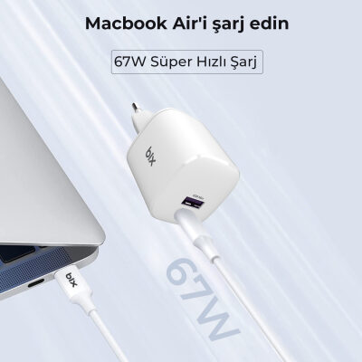 Bix 67W SuperVooc 2.0 GaN USB ve Type-C PD Hızlı Şarj Cihazı - 7