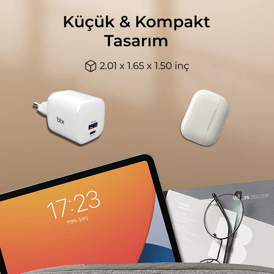 Bix 67W SuperVooc 2.0 GaN USB ve Type-C PD Hızlı Şarj Cihazı - 4