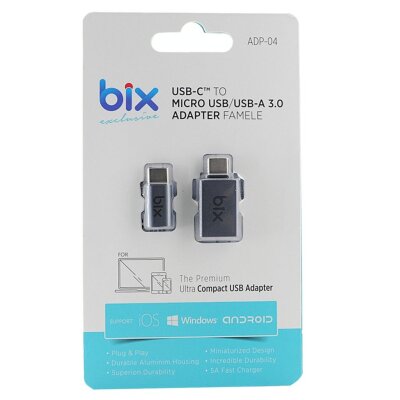 Bix ADP-04 Type-C Micro USB ve USB 3.0 Dönüştürücü Adaptör - 5