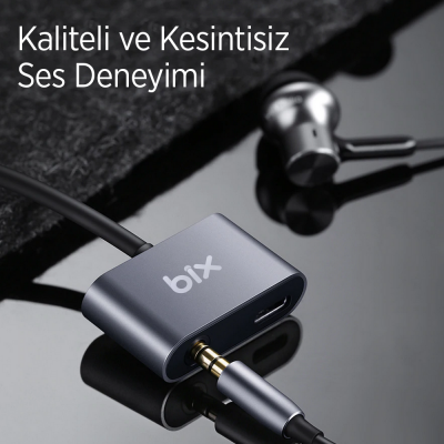 Bix ADP-07 Pro Type-C 3.5mm Kulaklık ve PD Şarj Dönüştürücü - 4
