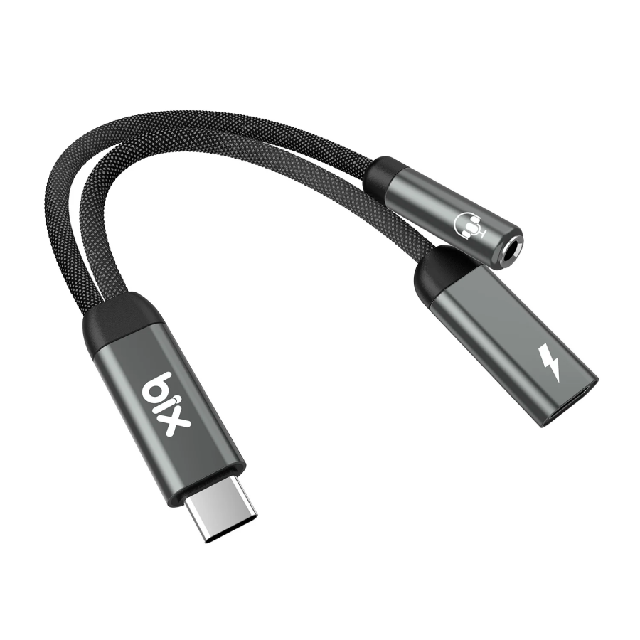Bix ADP-12 Type-C to 3.5mm Kulaklık ve 15W Type-C Şarj Adaptörü - 1