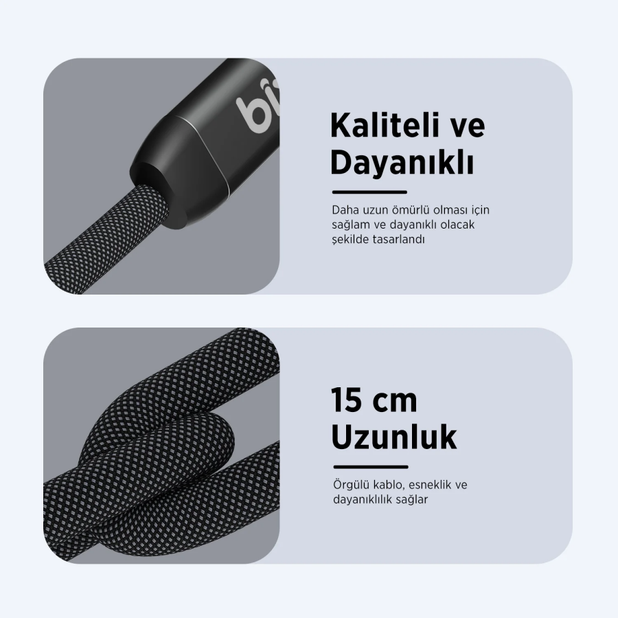 Bix ADP-13 Type-C to Çift Type-C Adaptör ve 15W Hızlı Şarj Dönüştürücü - 4