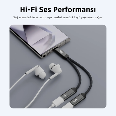 Bix ADP-13 Type-C to Çift Type-C Adaptör ve 15W Hızlı Şarj Dönüştürücü - 5